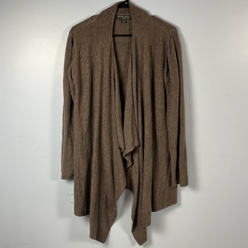 Barefoot Dreams Bamboo Chic Lite Calypso Wrap Womens L/XL Brown Open Cardigan